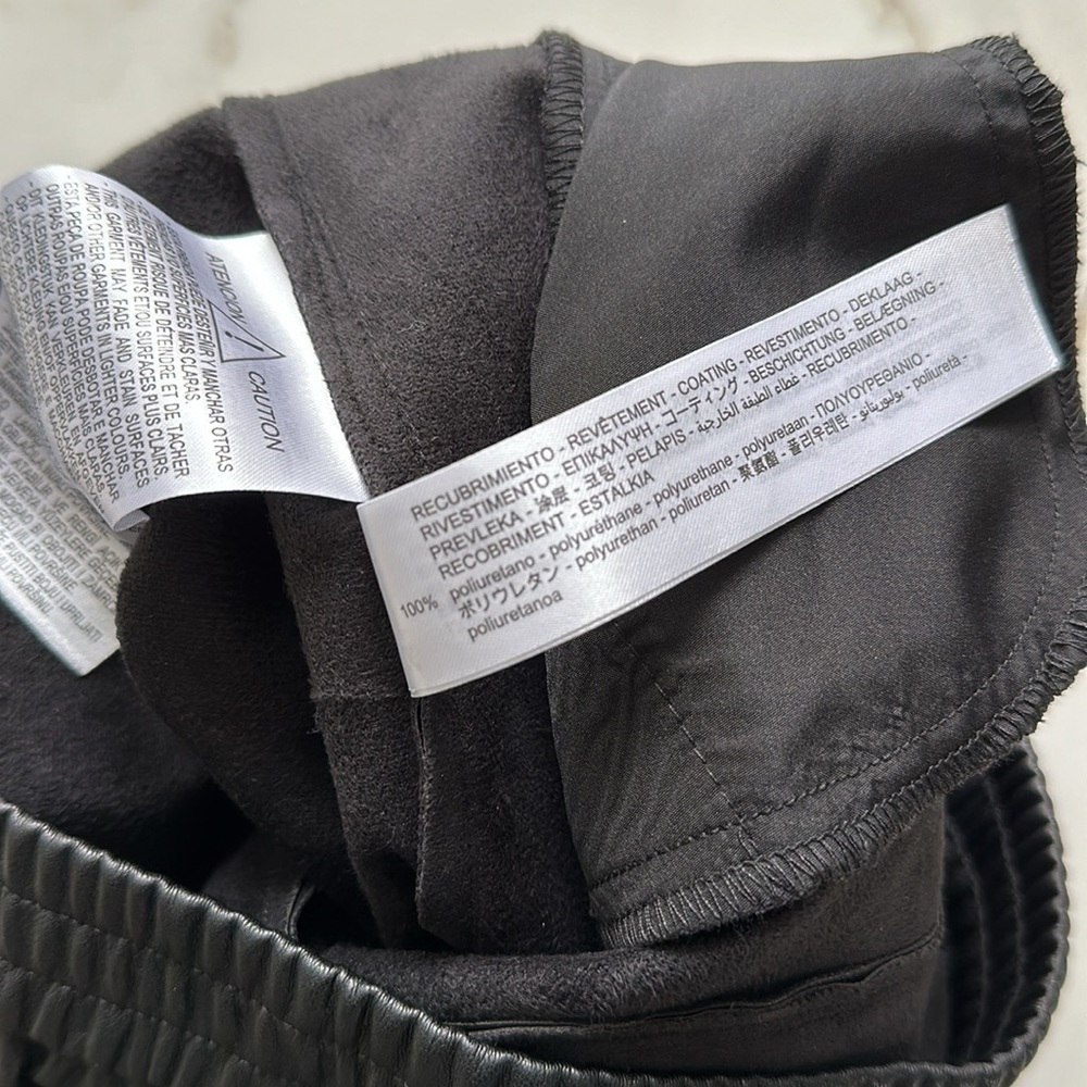 NWOT ZARA faux leather jogger pants black joggers Size small - Picture 9 of 12